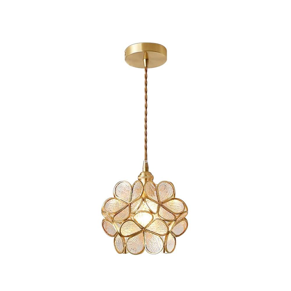 Glazen Bloembladlamp Hanglamp Messing Fitting Handgeblazen Glas Ø20cm Vijf Kleuren E26/E27 Pendelverlichting