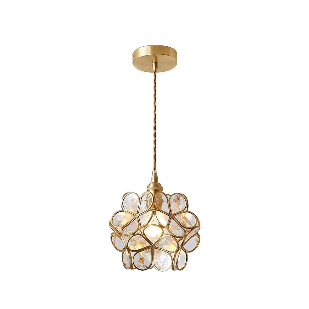 Glazen Bloembladlamp Hanglamp Messing Fitting Handgeblazen Glas Ø20cm Vijf Kleuren E26/E27 Pendelverlichting