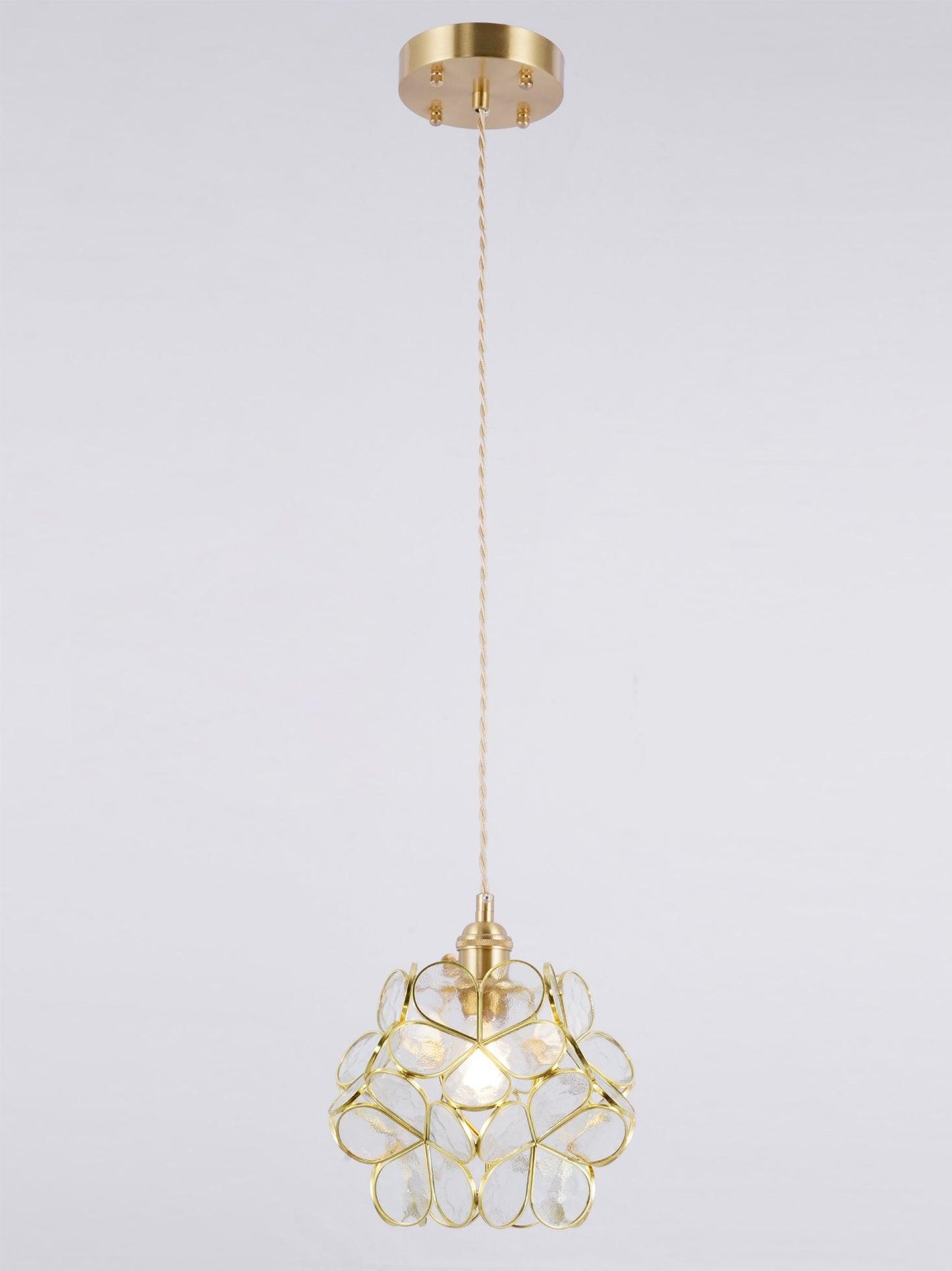 Glazen Bloembladlamp Hanglamp Messing Fitting Handgeblazen Glas Ø20cm Vijf Kleuren E26/E27 Pendelverlichting