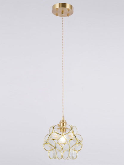Glazen Bloembladlamp Hanglamp Messing Fitting Handgeblazen Glas Ø20cm Vijf Kleuren E26/E27 Pendelverlichting