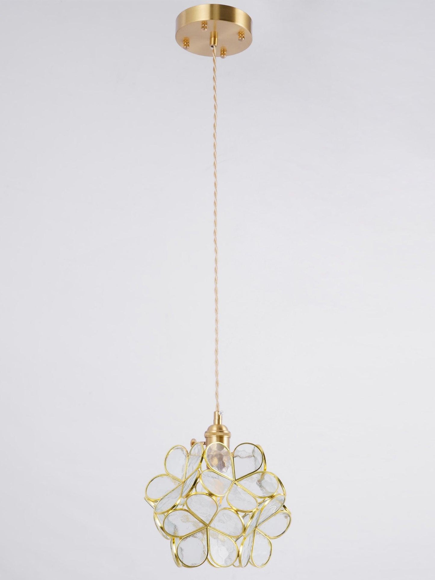 Glazen Bloembladlamp Hanglamp Messing Fitting Handgeblazen Glas Ø20cm Vijf Kleuren E26/E27 Pendelverlichting