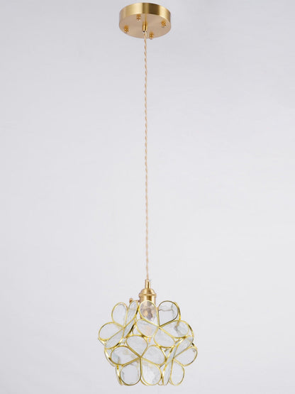 Glazen Bloembladlamp Hanglamp Messing Fitting Handgeblazen Glas Ø20cm Vijf Kleuren E26/E27 Pendelverlichting