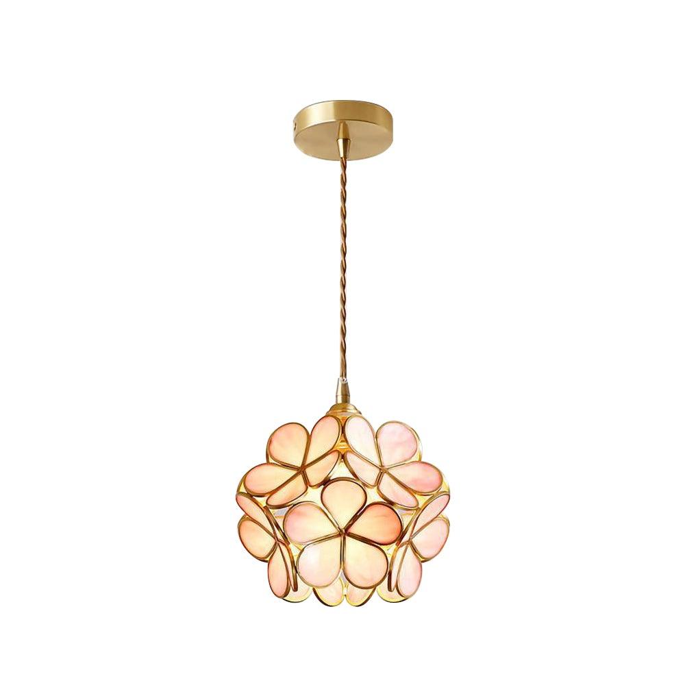 Glazen Bloembladlamp Hanglamp Messing Fitting Handgeblazen Glas Ø20cm Vijf Kleuren E26/E27 Pendelverlichting