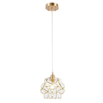Glazen Bloembladlamp Hanglamp Messing Fitting Handgeblazen Glas Ø20cm Vijf Kleuren E26/E27 Pendelverlichting