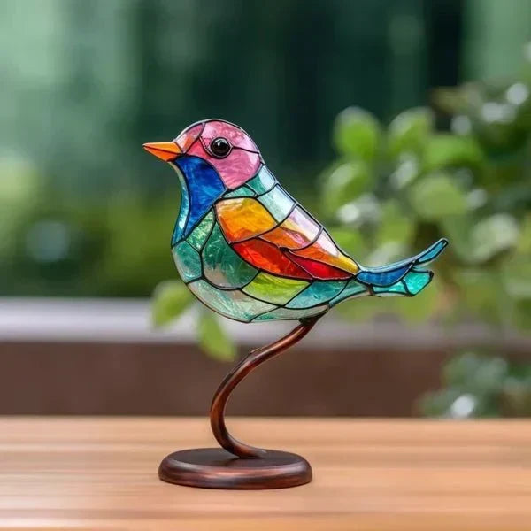 Kleurrijke Vogel Glassculptuur Elegant Design - StudioMarella