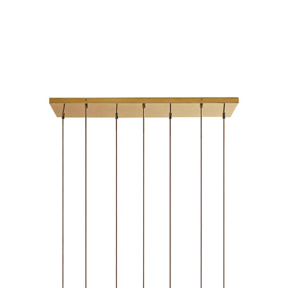 Glazen Bollen Hanglamp Keukeneiland 7 Lichts Messing Zwart 90cm Cluster Eetkamer Woonkamer Rechthoekig Verstelbaar E26 Mid-Century
