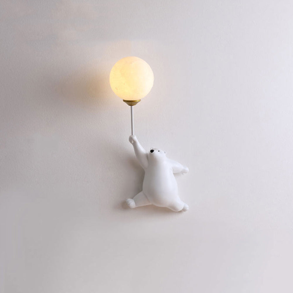 LED Wandlamp Beer met Ballon Wit Kinderkamer Nachtlampje Hars