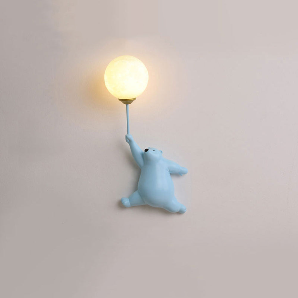 LED Wandlamp Beer met Ballon Wit Kinderkamer Nachtlampje Hars