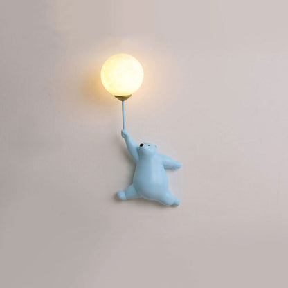 LED Wandlamp Beer met Ballon Wit Kinderkamer Nachtlampje Hars