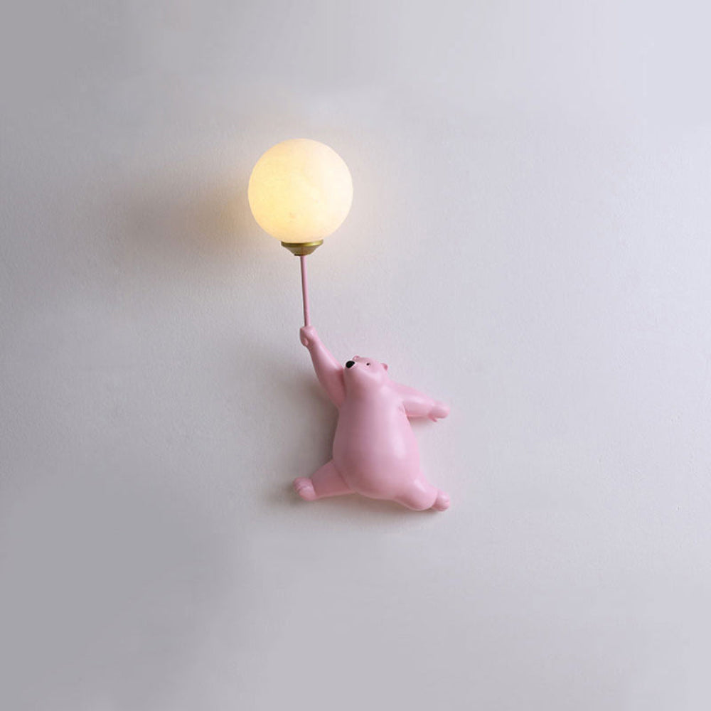 LED Wandlamp Beer met Ballon Wit Kinderkamer Nachtlampje Hars