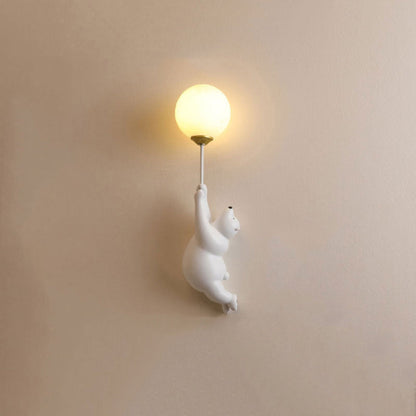 LED Wandlamp Beer met Ballon Wit Kinderkamer Nachtlampje Hars