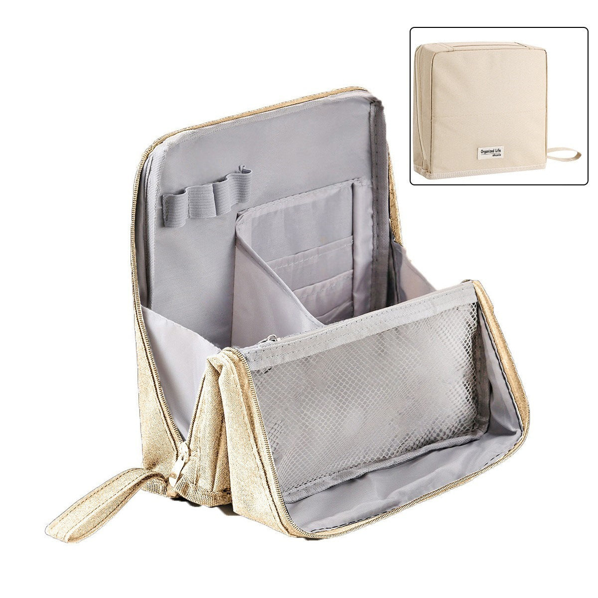 Georganiseerde Reiscosmeticatas – Compacte Make-up Organizer voor Onderweg
