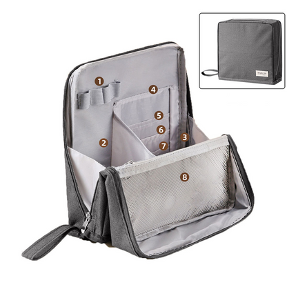 Gestructureerde Make-up Organiser voor op Reis – Compacte Cosmetica Opbergtas met Compartimenten & Ritssluiting