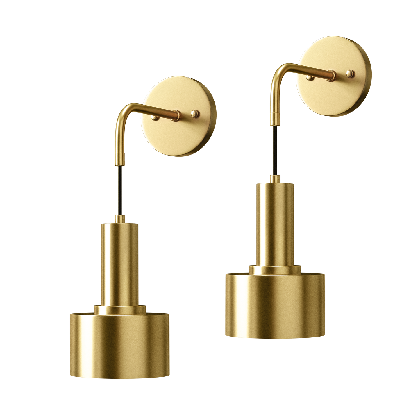 Wandlamp Goud Industrieel Set 2 Hangende Kap Metaal Afstandsbediening Dimbaar RGB Slaapkamer