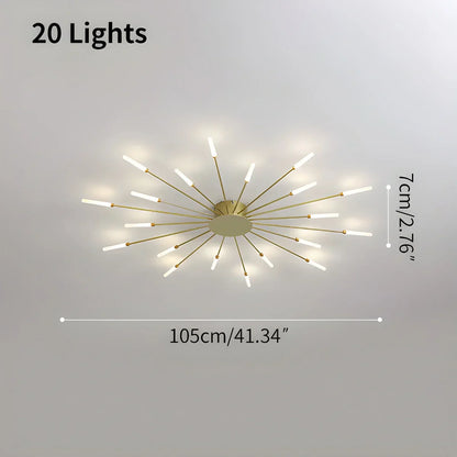 LED Plafondlamp Metaal 20-42 Lichtpunten Zwart Goud Woonkamer Eetkamer Stervorm Design Dimbaar Moderne Verlichting Grote Ruimtes
