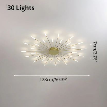 LED Plafondlamp Metaal 20-42 Lichtpunten Zwart Goud Woonkamer Eetkamer Stervorm Design Dimbaar Moderne Verlichting Grote Ruimtes
