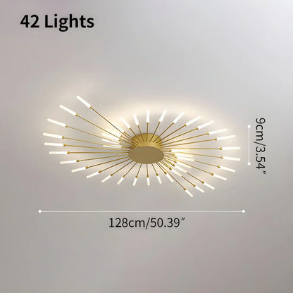 LED Plafondlamp Metaal 20-42 Lichtpunten Zwart Goud Woonkamer Eetkamer Stervorm Design Dimbaar Moderne Verlichting Grote Ruimtes