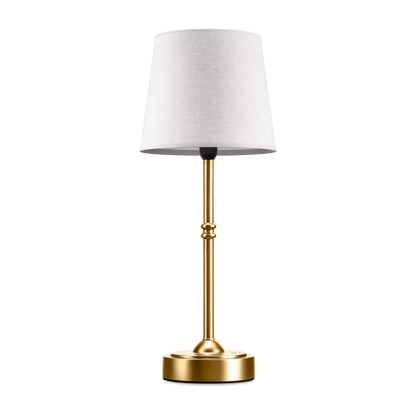 Tafellamp Oplaadbaar Draadloos Goud Wit Kap 40cm USB-C Touch Dimbaar Slaapkamer Woonkamer