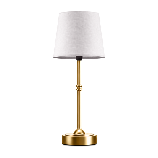 Tafellamp Oplaadbaar Draadloos Goud Wit Kap 40cm USB-C Touch Dimbaar Slaapkamer Woonkamer
