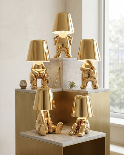 Metalen Tafellamp Sculptuur Figuur Sfeerlicht Touch Dimbaar LED Nachtlampje Goud Zilver Modern Design Decoratief