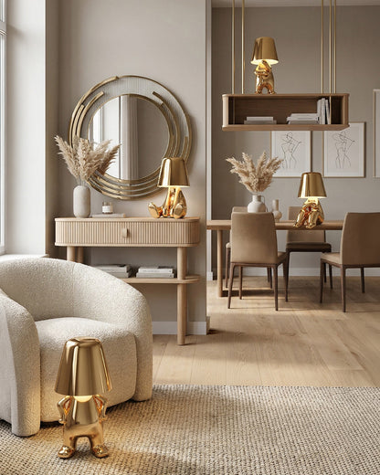 Metalen Tafellamp Sculptuur Figuur Sfeerlicht Touch Dimbaar LED Nachtlampje Goud Zilver Modern Design Decoratief