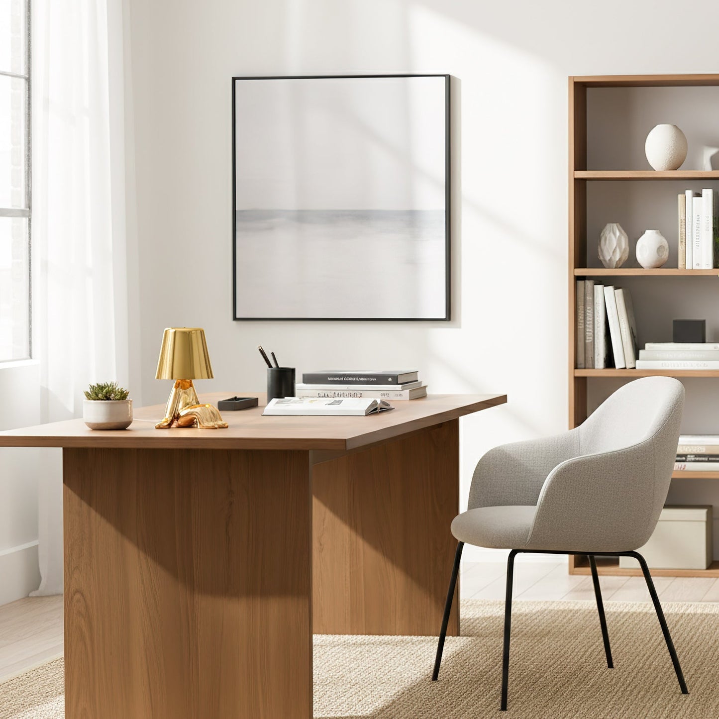 Moderne Tafellamp met Sculptuur – Goudkleurige Broers met Ingebouwde Accu en LED – Artistieke Verlichting voor Woonkamer, Slaapkamer & Bureau