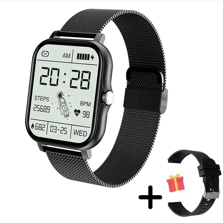 Sandsberg Smartwatch Multifunctioneel Gezondheids- & Fitness-Tracking Meerdere Kleuren | Bluetooth Hartslag Bloedzuurstof Slaapanalyse Stappenteller