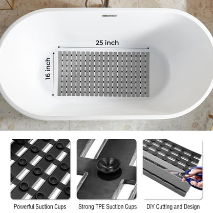Antislip Badmat met Zuignappen en Drainagegaten 40×63 cm voor Veilig Douchen