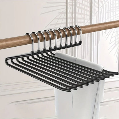 Metalen Broekenhanger Z-Vorm Roestvrij Staal 10 Stuks – Ruimtebesparend Ophangsysteem Kledingkast Garderobe Organiser
