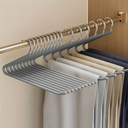 Metalen Broekenhanger Z-Vorm Roestvrij Staal 10 Stuks – Ruimtebesparend Ophangsysteem Kledingkast Garderobe Organiser