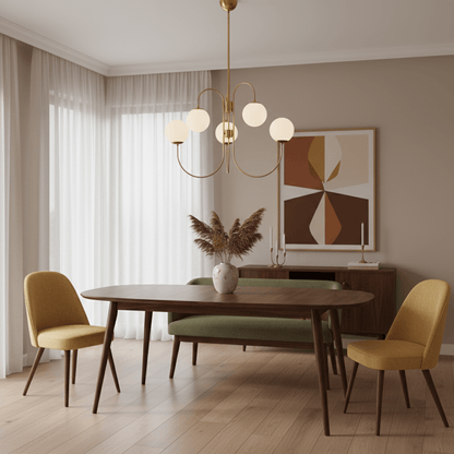 Zwanenhals Kroonluchter Ø76 cm – 8-Lichts Hanglamp met Glazen Bollen Goud/Zwart