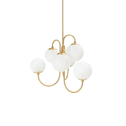 Zwanenhals Kroonluchter Ø76 cm – 8-Lichts Hanglamp met Glazen Bollen Goud/Zwart