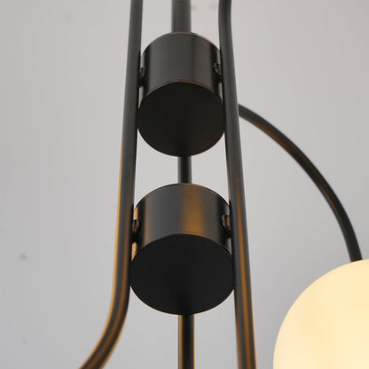 Zwanenhals Kroonluchter Ø76 cm – 8-Lichts Hanglamp met Glazen Bollen Goud/Zwart