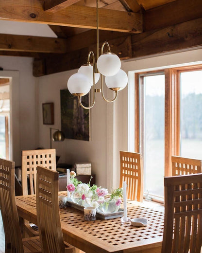 Zwanenhals Kroonluchter Ø76 cm – 8-Lichts Hanglamp met Glazen Bollen Goud/Zwart