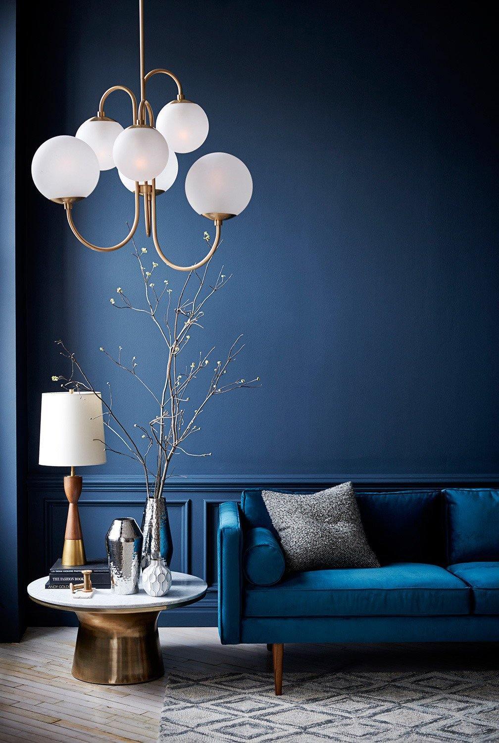 Zwanenhals Kroonluchter Ø76 cm – 8-Lichts Hanglamp met Glazen Bollen Goud/Zwart