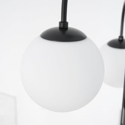 Zwanenhals Kroonluchter Ø76 cm – 8-Lichts Hanglamp met Glazen Bollen Goud/Zwart