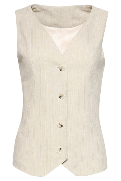 Gouden Glitter Gilet | Mouwloos Dames Vest 1