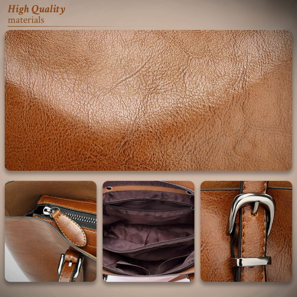 Vintage Leren Schoudertas Dames met Verstelbare Riem Echt Leder Handtas Klassiek Retro Design Elegante Dagtas