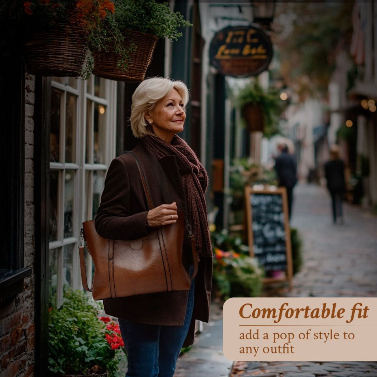 Vintage Leren Schoudertas Dames met Verstelbare Riem Echt Leder Handtas Klassiek Retro Design Elegante Dagtas