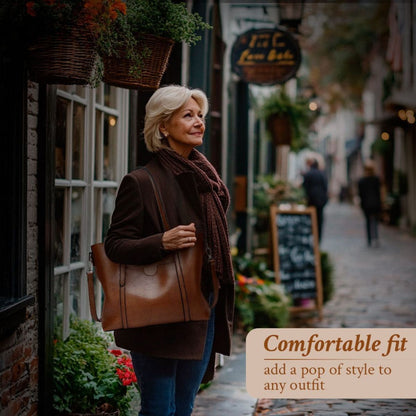Vintage Leren Schoudertas Dames met Verstelbare Riem Echt Leder Handtas Klassiek Retro Design Elegante Dagtas