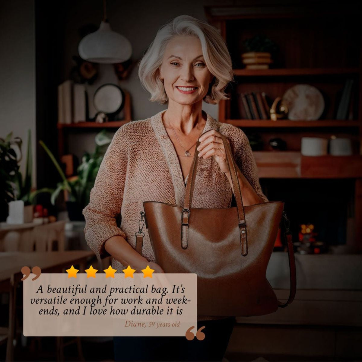 Vintage Leren Schoudertas Dames met Verstelbare Riem Echt Leder Handtas Klassiek Retro Design Elegante Dagtas