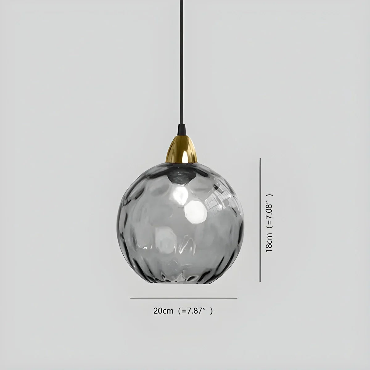 Hanglamp Glas E26 20 cm Grijs Eettafel Woonkamer Slaapkamer Rookglas Bollamp Pendellamp Sfeerverlichting