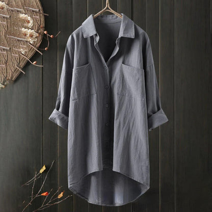 Vrouwelijke Blouse Losse Vrouwelijke Snit Elegant Design