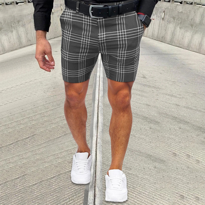Heren Short Geruit Zomerkleding Slim Fit
