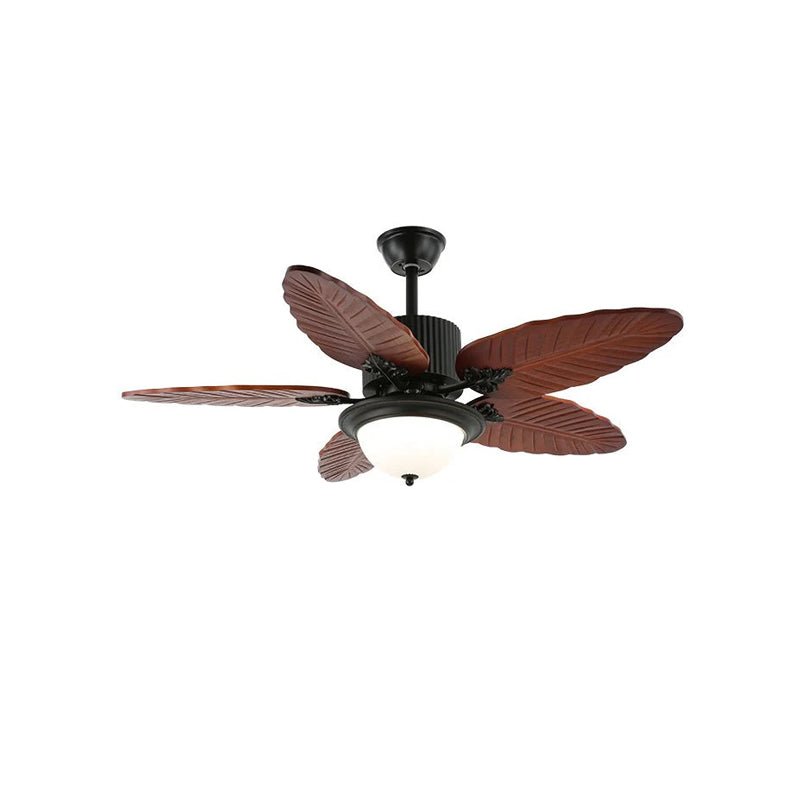 Tropische Plafondventilator met Verlichting en Afstandsbediening – Natuurlijk Design met Glazen Kap