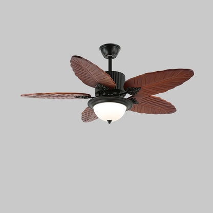 Tropische Plafondventilator met Verlichting en Afstandsbediening – Natuurlijk Design met Glazen Kap