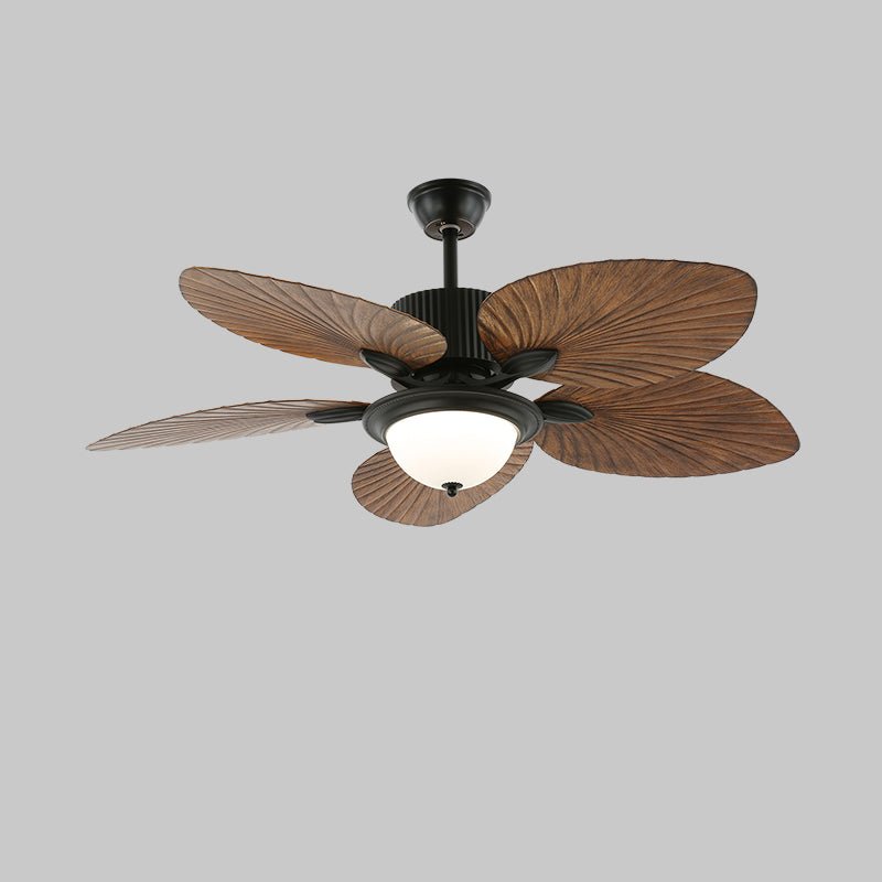 Tropische Houten Plafondventilator met Verlichting – Afstandsbediening 6 Snelheden