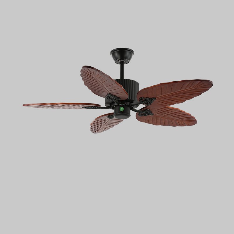 Tropische Plafondventilator met Verlichting en Afstandsbediening – Natuurlijk Design met Glazen Kap
