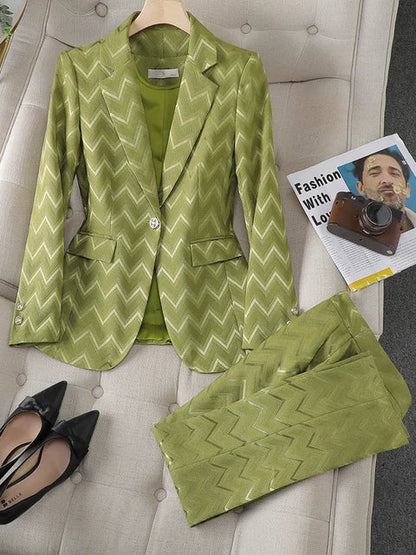 Dames Blazer Set Strikrok en Blazer Geschikt voor Werk
