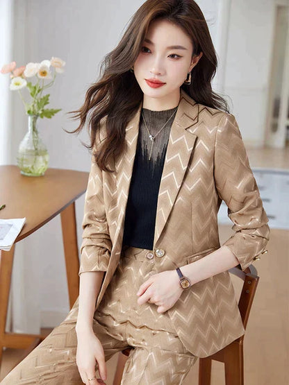 Dames Blazer Set Strikrok en Blazer Geschikt voor Werk - StudioMarella
